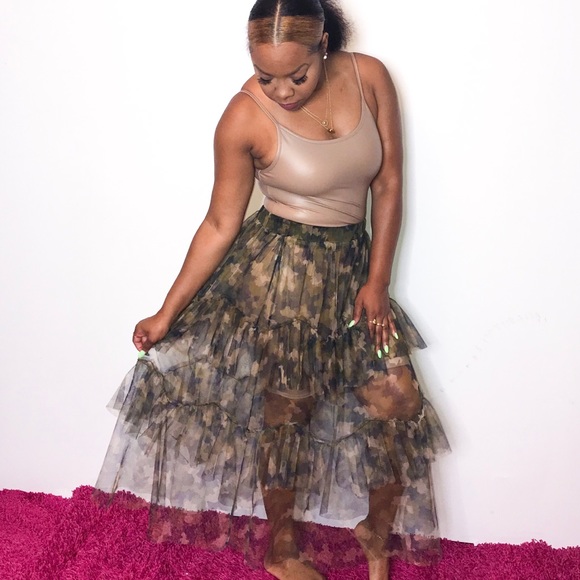 CAMO TULLE SKIRT - Picture 3 of 4